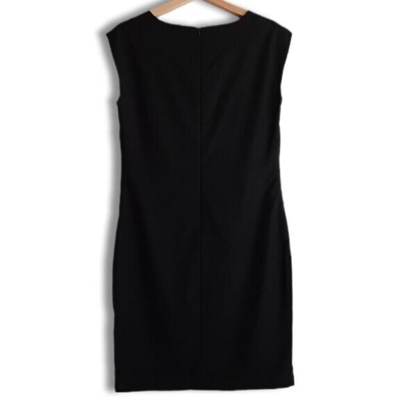 JOSEF | Classic Sleeveless Sheath Split Neck Mini Dress Black Sz S - Picture 2 of 12